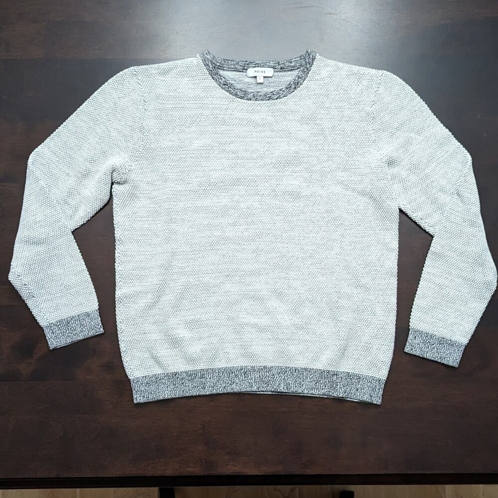 Reiss Crew Neck Textured Sweater Size Large